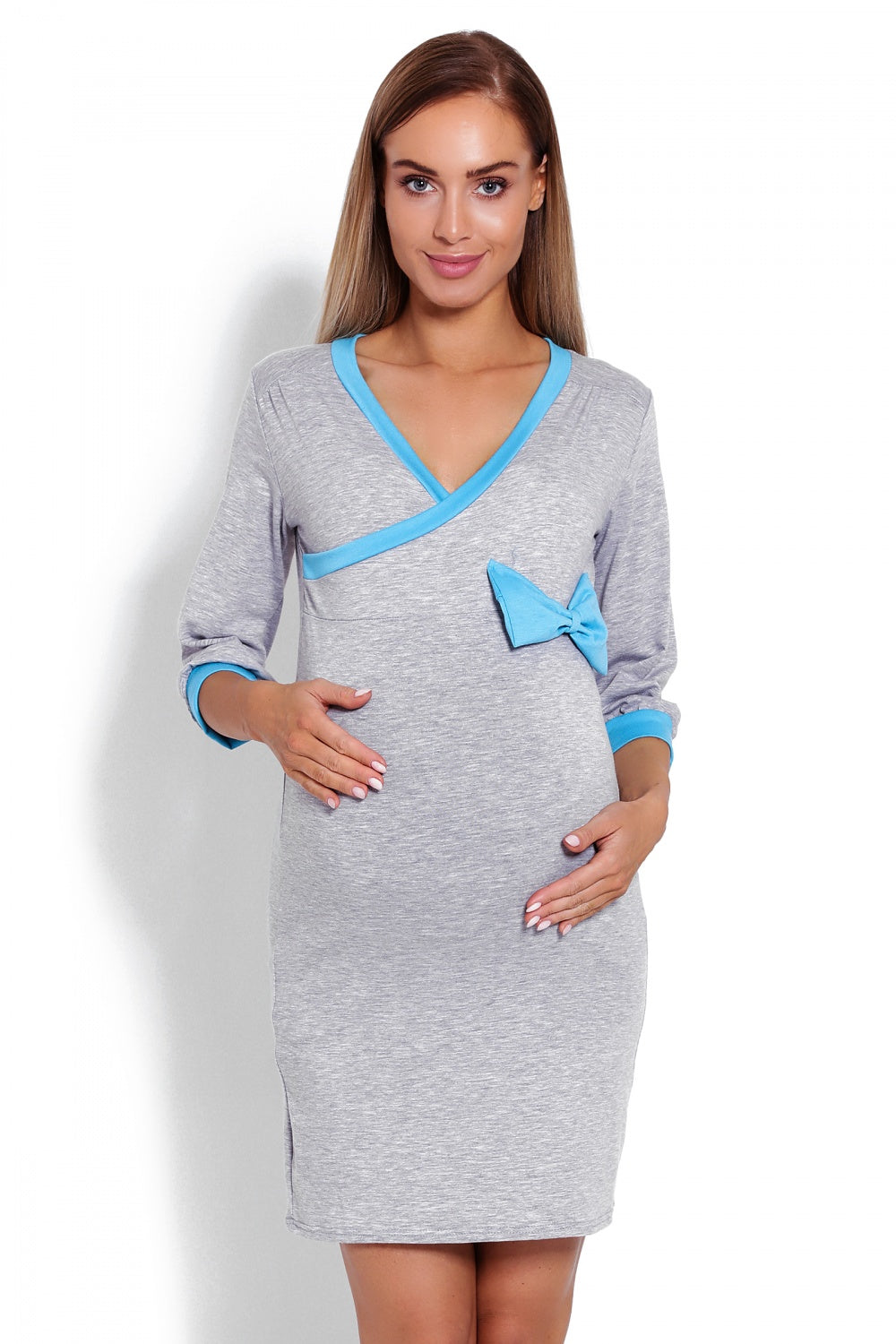 Chemise de nuit de grossesse femme PeeKaBoo — gris