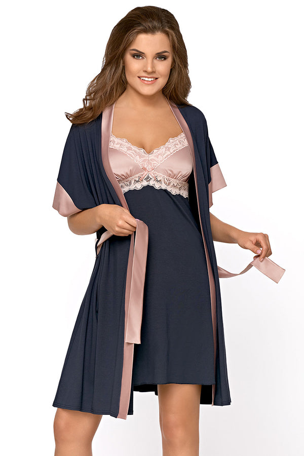 Robe femme Babella Peignoir Court Peignoir — bleu marine