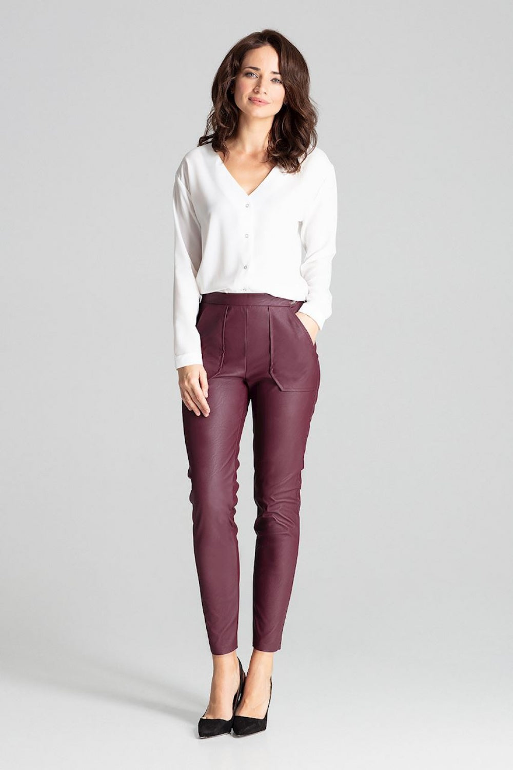 Chaussures à talons femme Lenitif Pantalon Long Pantalon — rouge