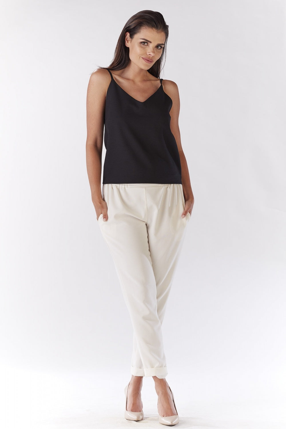 Chaussures à talons femme awama Pantalon Pantalon — beige