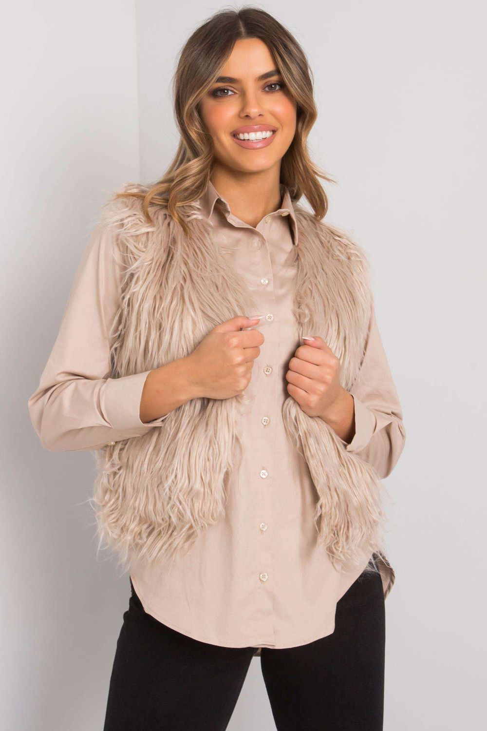 Gilet femme Och Bella — beige
