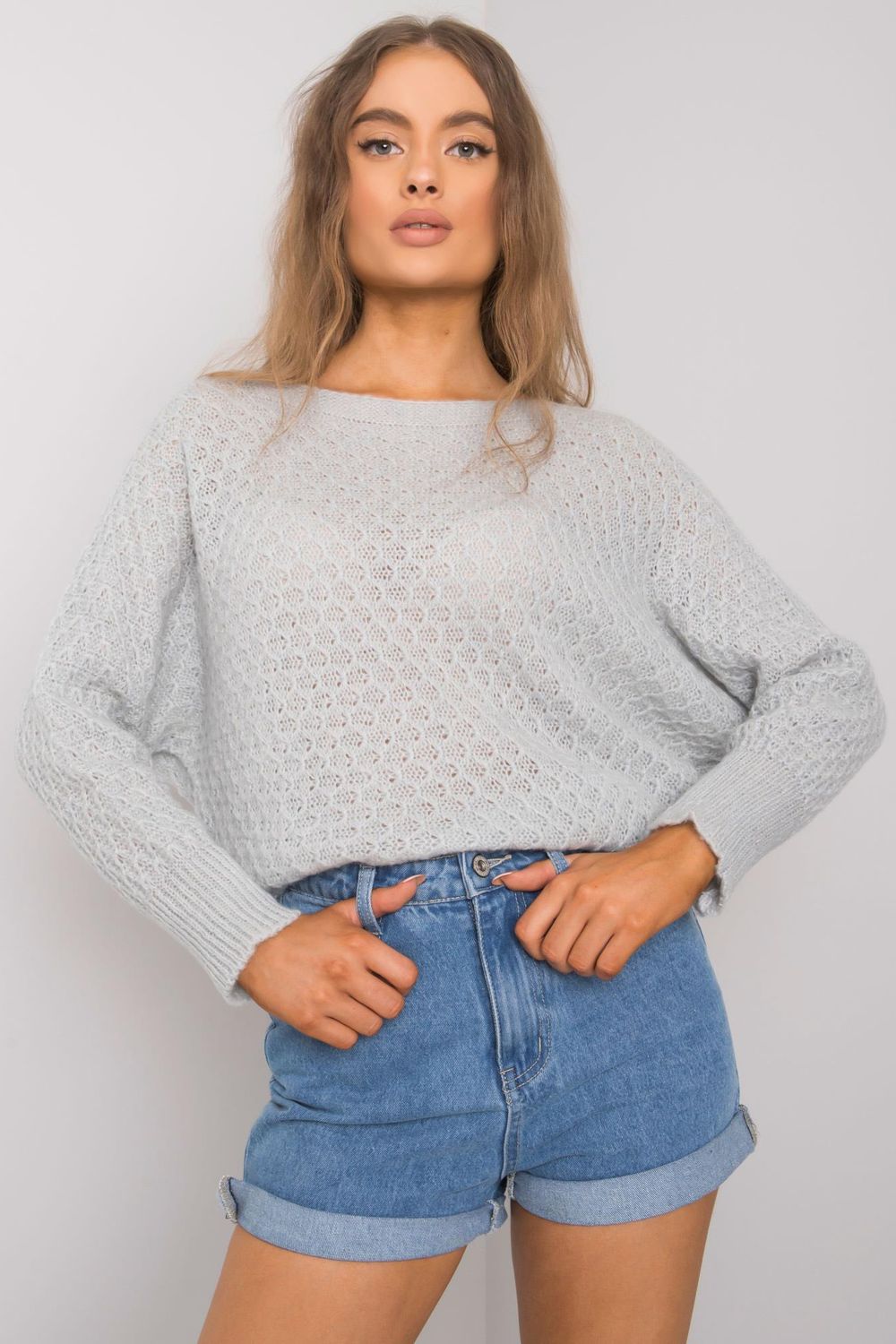 Pull femme Och Bella Chandail Chandail — gris