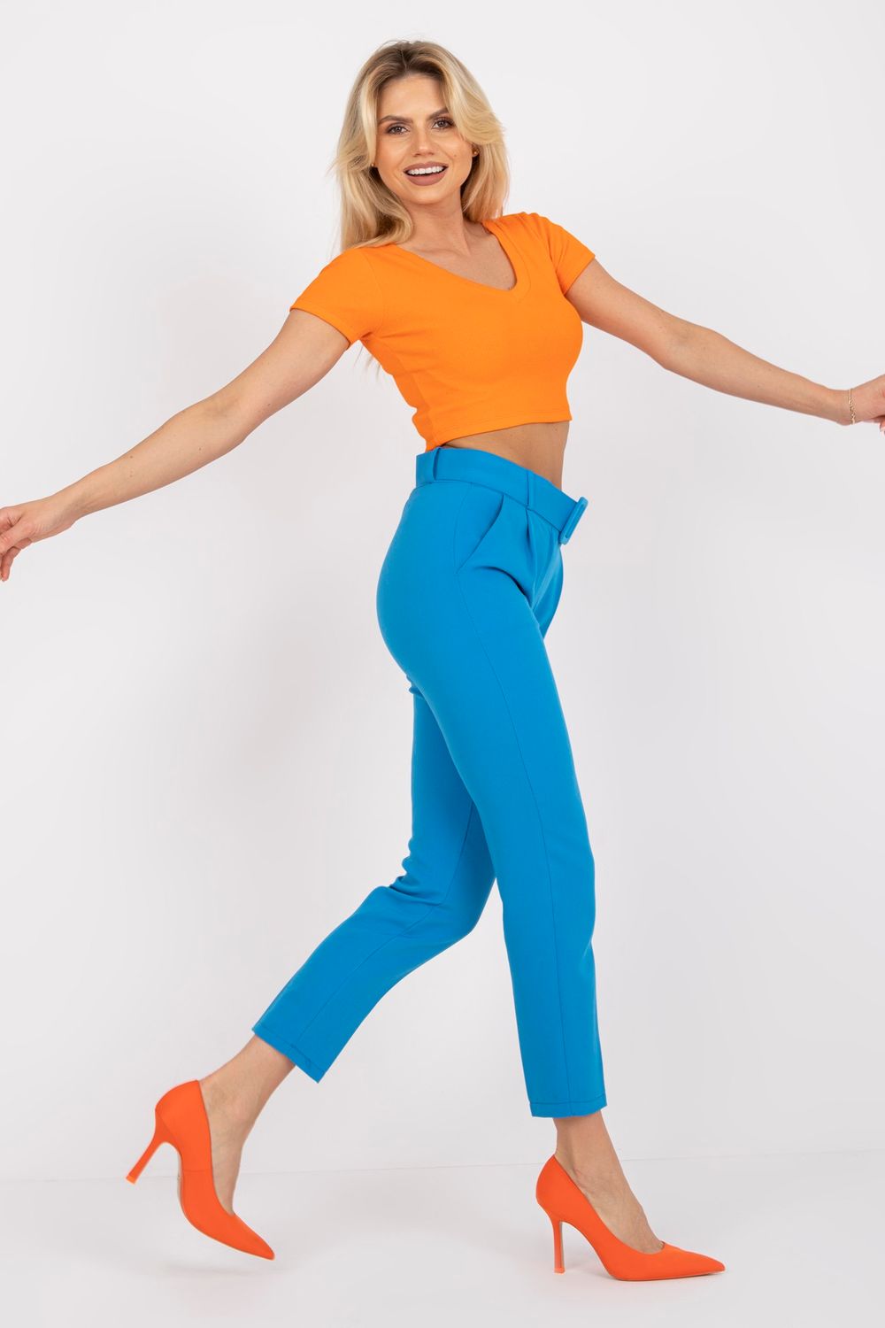 Chaussures à talons femme Italy Moda Pantalon Pantalon — bleu