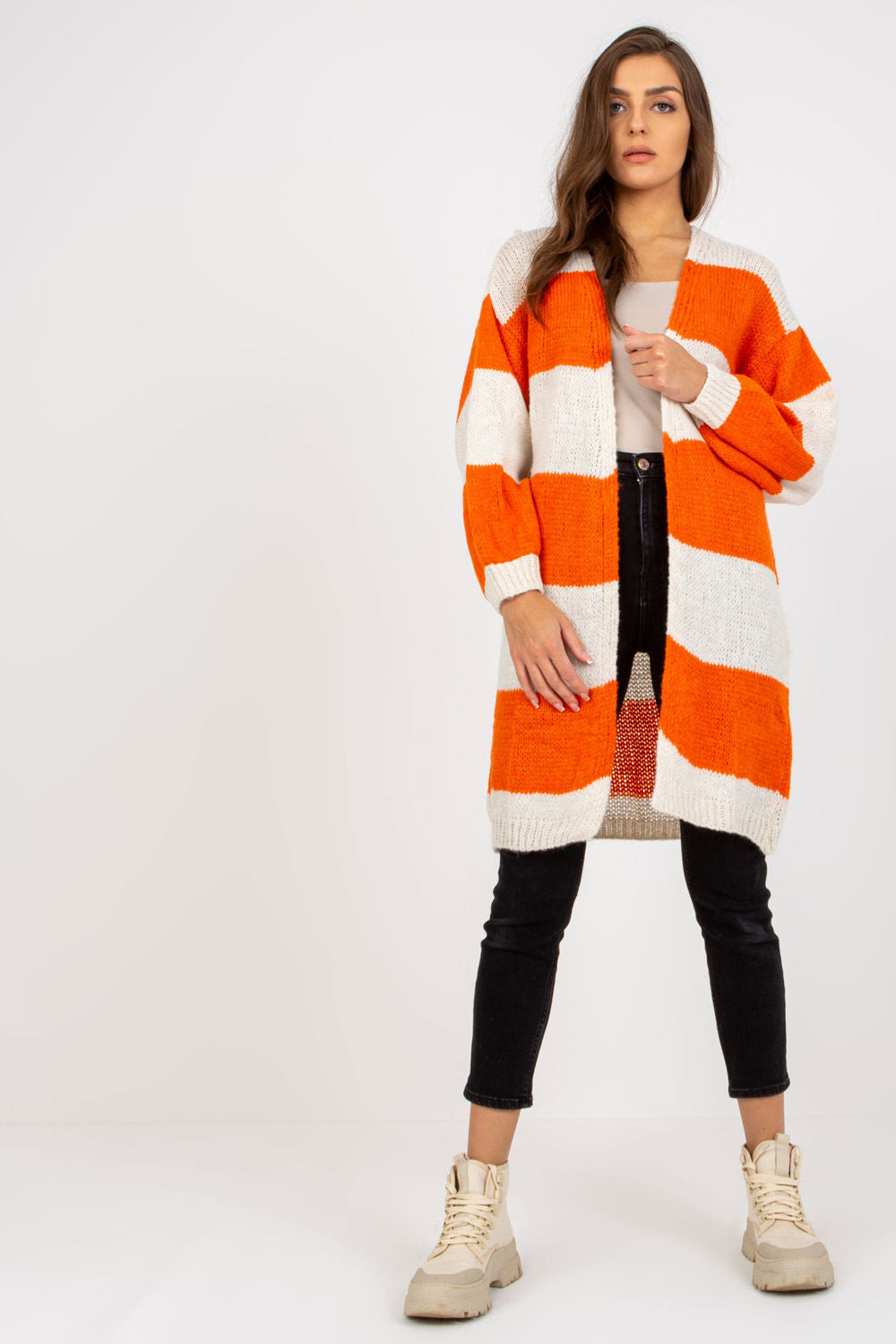 Cardigan femme Och Bella — orange