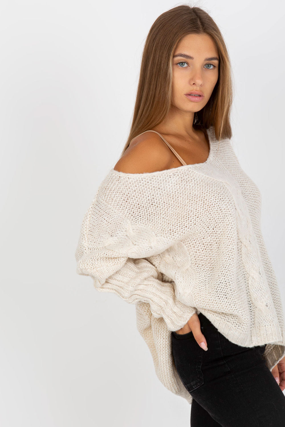 Pull femme Och Bella Chandail Chandail — beige