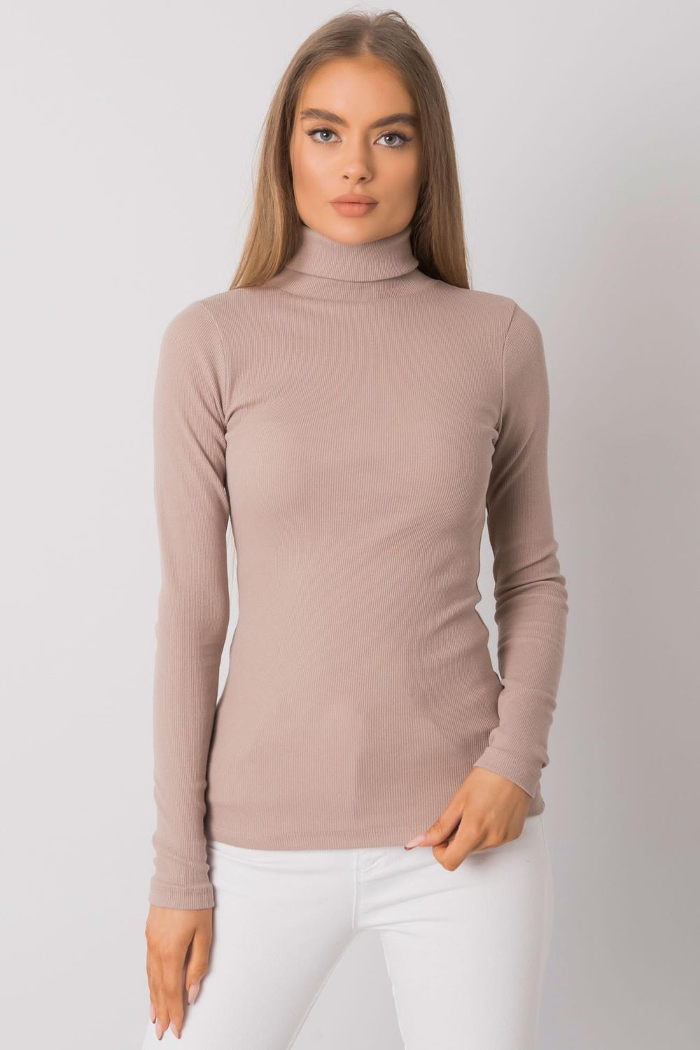 Pull femme Rue Paris Col Roulé Col — beige