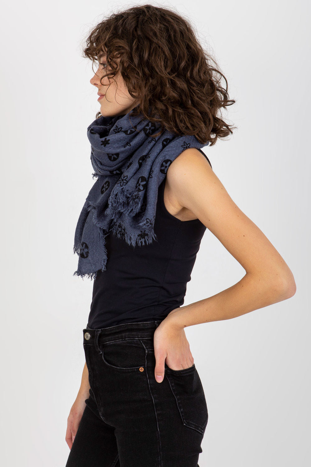 Foulard femme AT — bleu marine