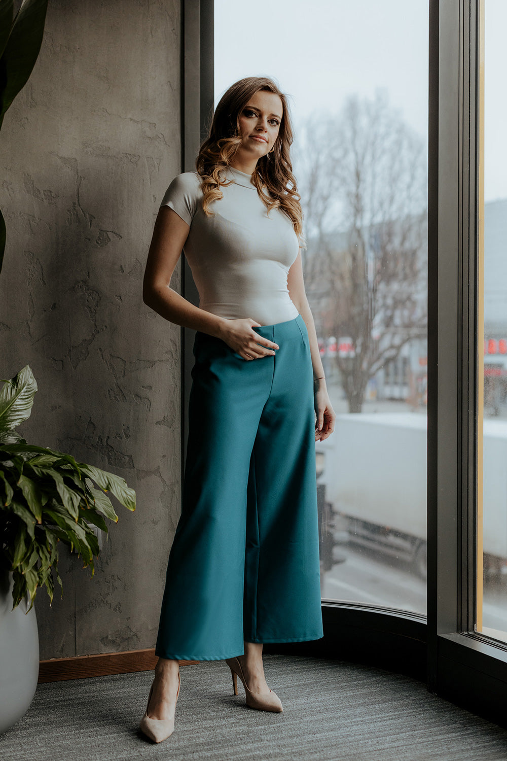 Chaussures à talons femme Tessita Pantalon Pantalon — vert