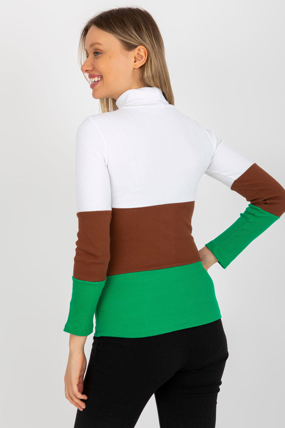 Pull femme Relevance Col Roulé Col — vert