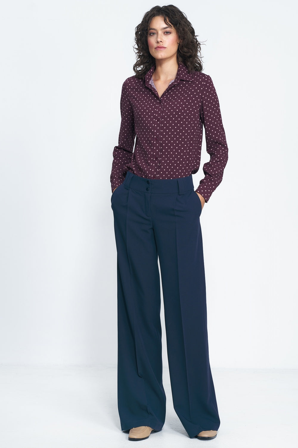 Chaussures à talons femme Nife Pantalon Long Pantalon — bleu marine