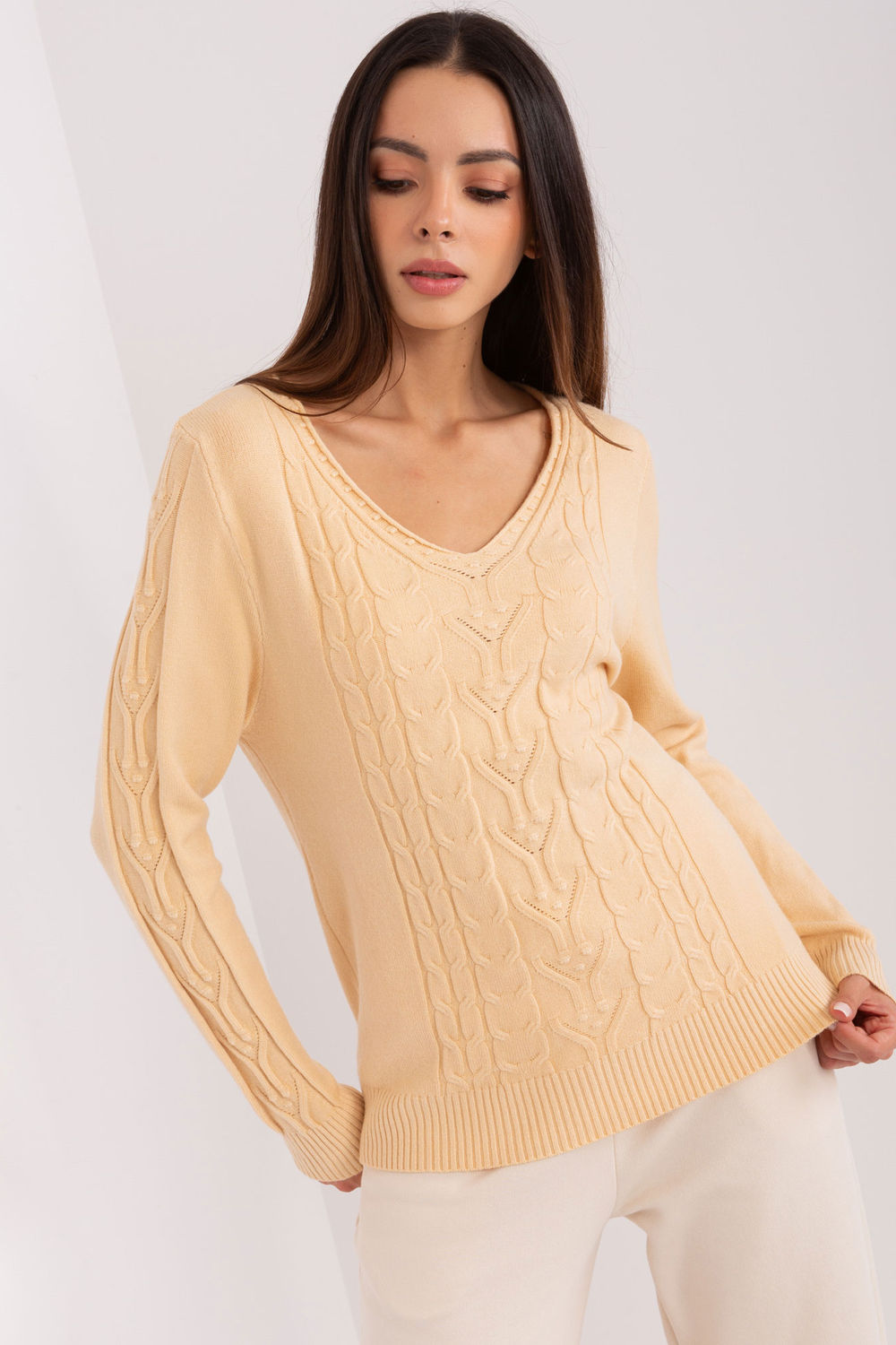 Pull femme AT Chandail Chandail — beige