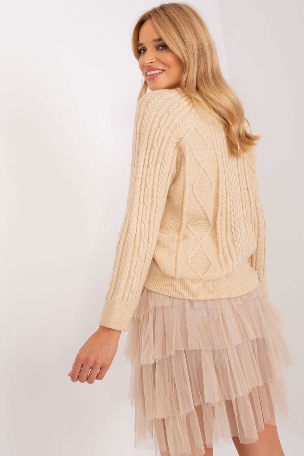 Cardigan femme AT — beige