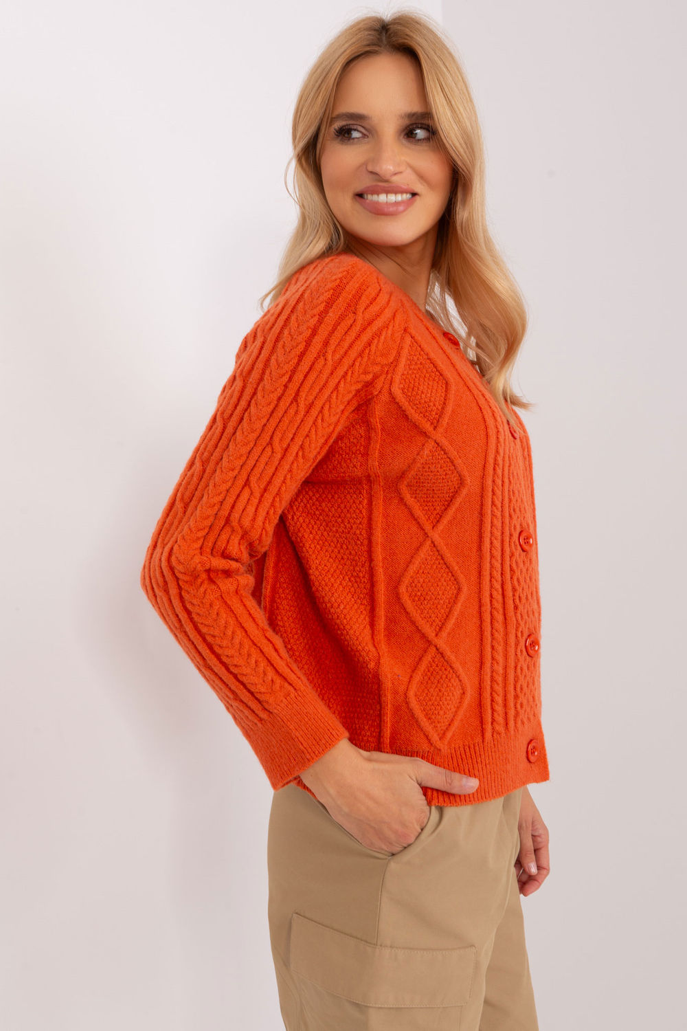 Cardigan femme AT — orange