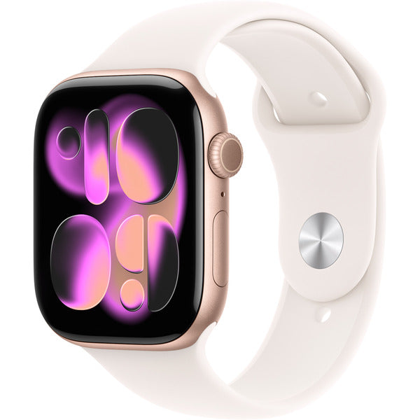Apple Watch roségold, Aluminium, 46 mm, bracelet sport blassrosa S/M, Cellular - Apple - vue 2