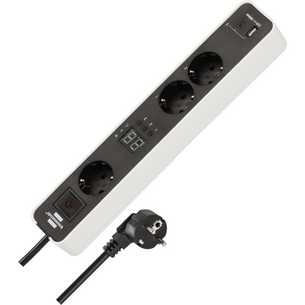 Brennenstuhl Ecolor Steckdosenleiste 3-fach, 2x USB, avec 3 Countdown Timern - Brennenstuhl
