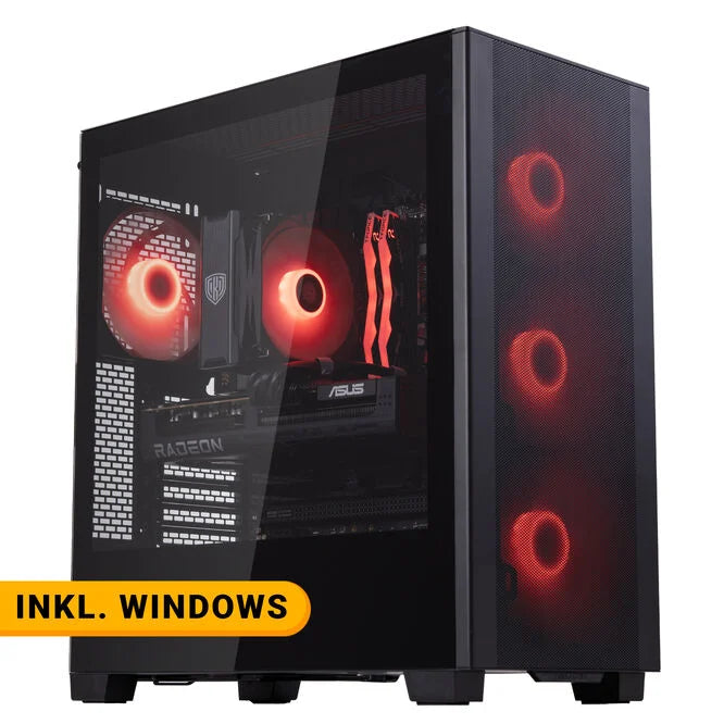 King Mod Systems Gaming-PC Mach 5 rouge, AMD Ryzen 5 7500X3D, RX 9070 XT - King Mod Systems