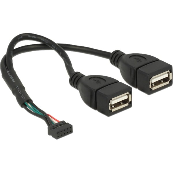 DeLOCK USB 2.0 Y-câble, 10 Pin Header > 2x USB-A Buchse - DeLOCK