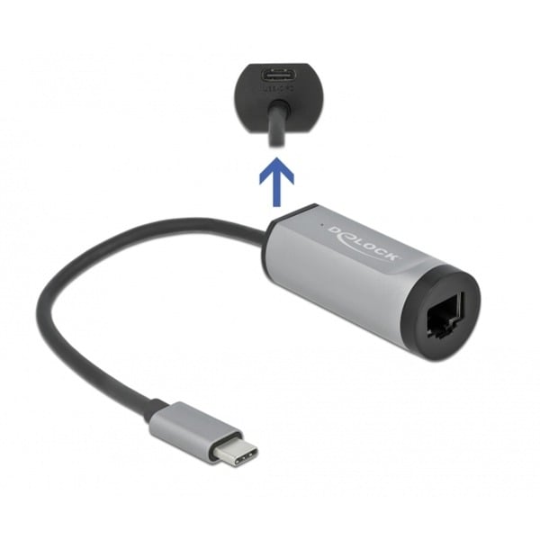 DeLOCK USB 3.2 Gen 1 Adapter, USB-C Stecker > RJ-45 Buchse + USB-C Buchse - DeLOCK - vue 2