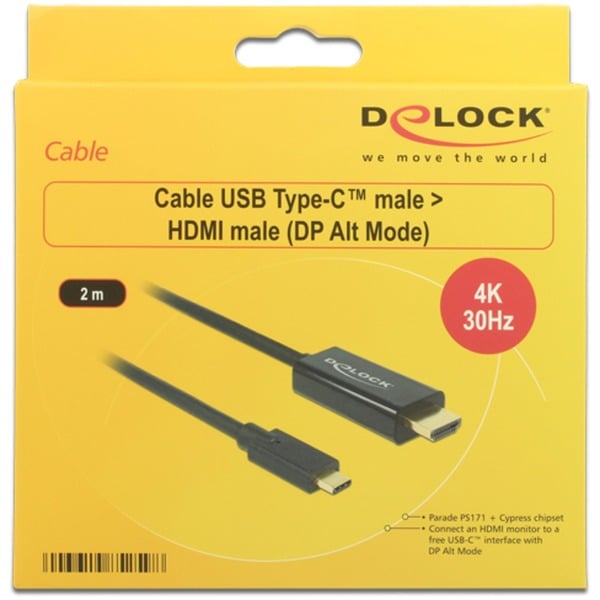 DeLOCK USB Adapterkabel, USB-C Stecker > HDMI 4K Stecker - DeLOCK - vue 3
