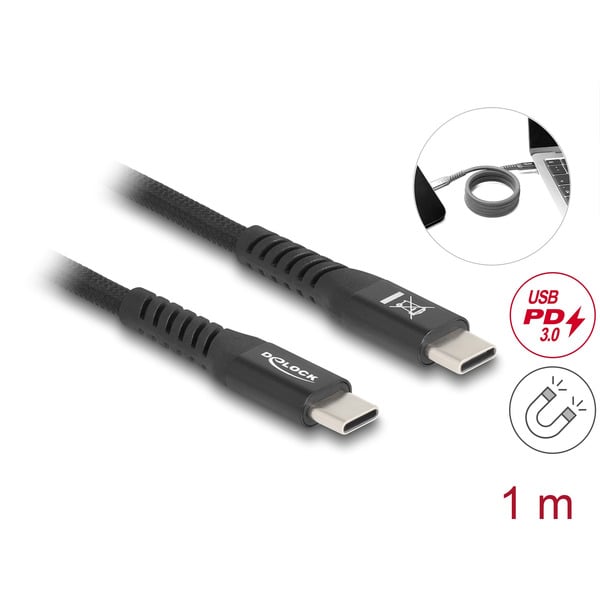 (€ 8,65 / 1 m) DeLOCK USB-C 2.0 câble avec magnetischer Textilummantelung - DeLOCK - vue 3