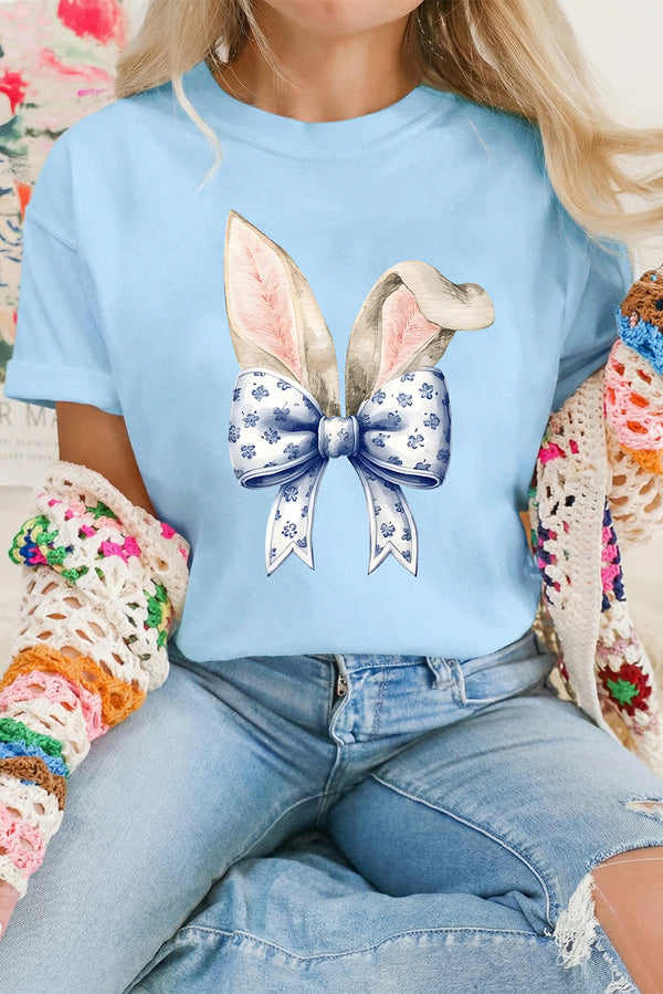 T-shirt femme graphique — bleu clair