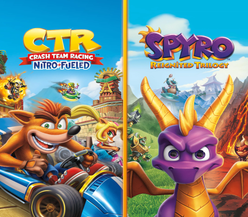Crash Team Racing Nitro-Fueled + Spyro Game Bundle US XBOX One /