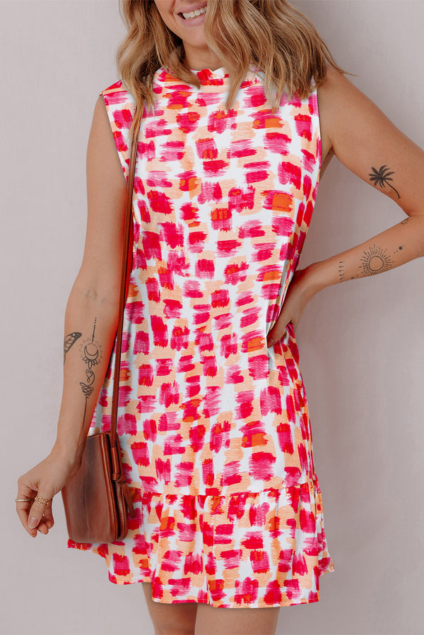 Robe courte femme sans manches — rose
