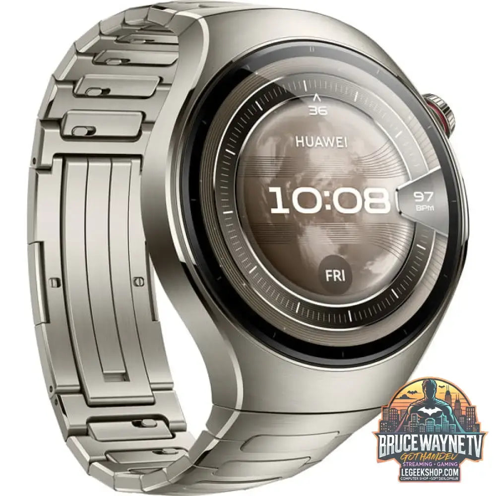 Huawei Watch 5 46mm (Rates-L29M), Smartwatch silber, Titan-Armband, Gehäuse aus Titanium - Huawei