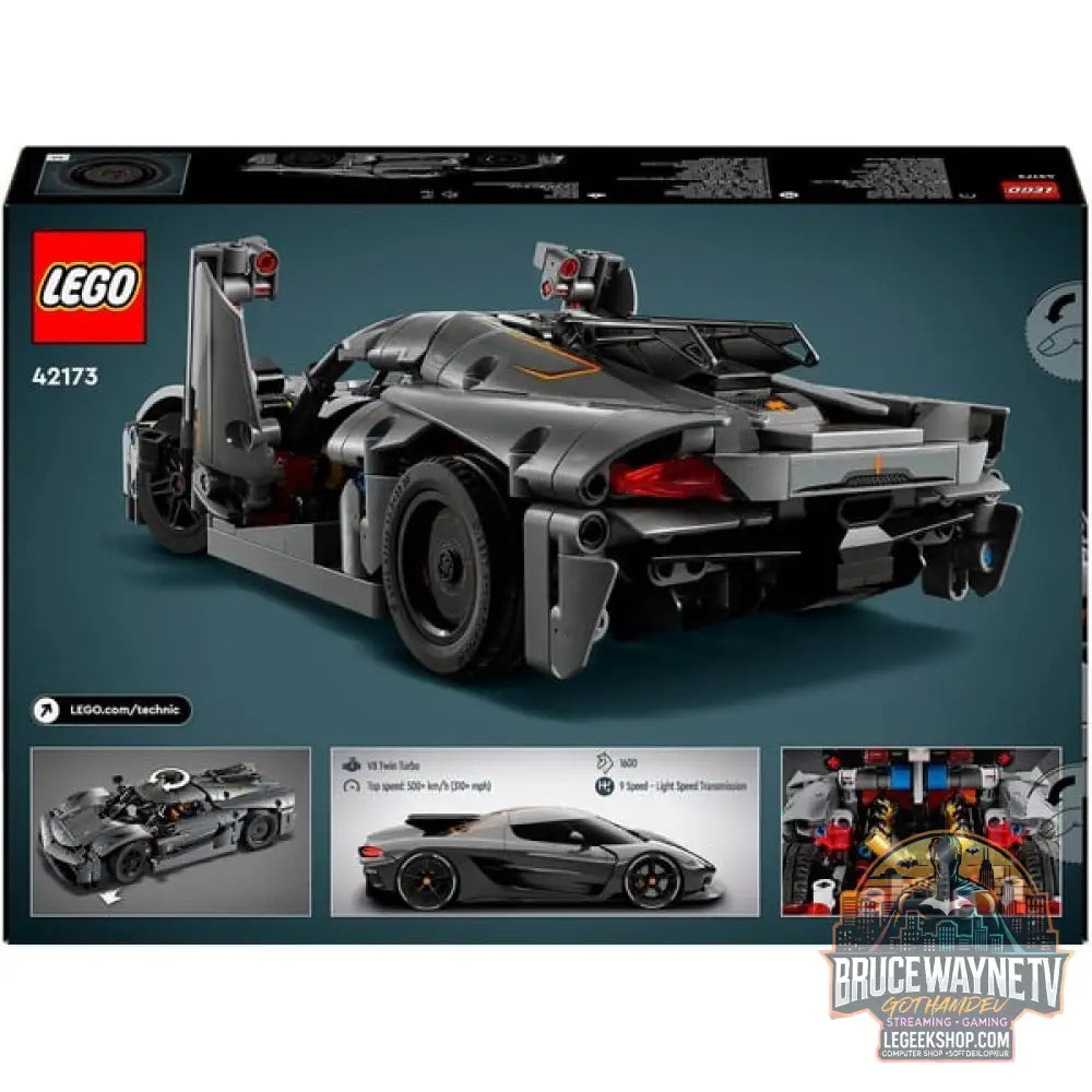 LEGO 42173 Technic Koenigsegg Jesko Absolut Supersportwagen in gris, jeu de construction - LEGO - vue 6