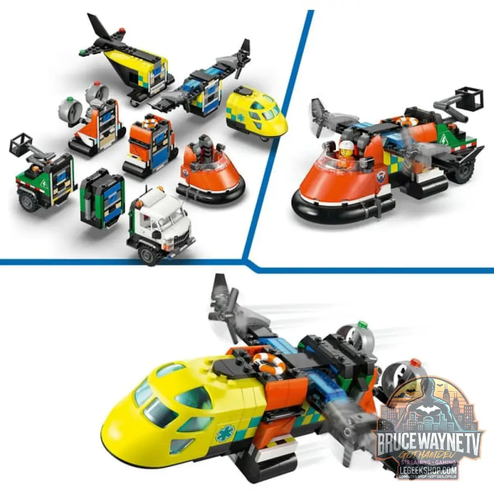 LEGO 60505 City Kombinationsset avec Flugzeug, Wartungsfahrzeug et Luftkissenboot, jeu de construction - LEGO - vue 4