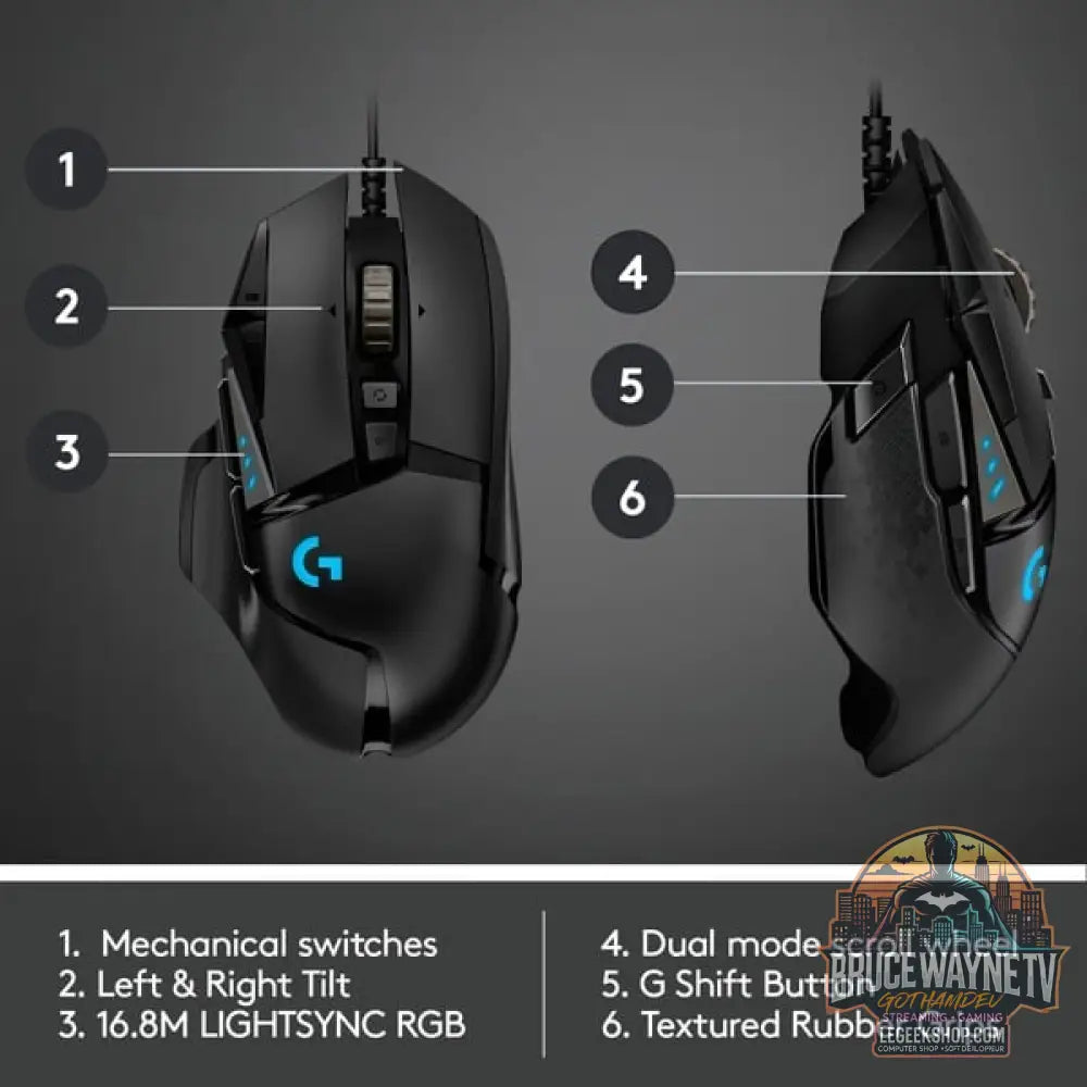 Logitech G502 HERO, souris gaming - vue 6