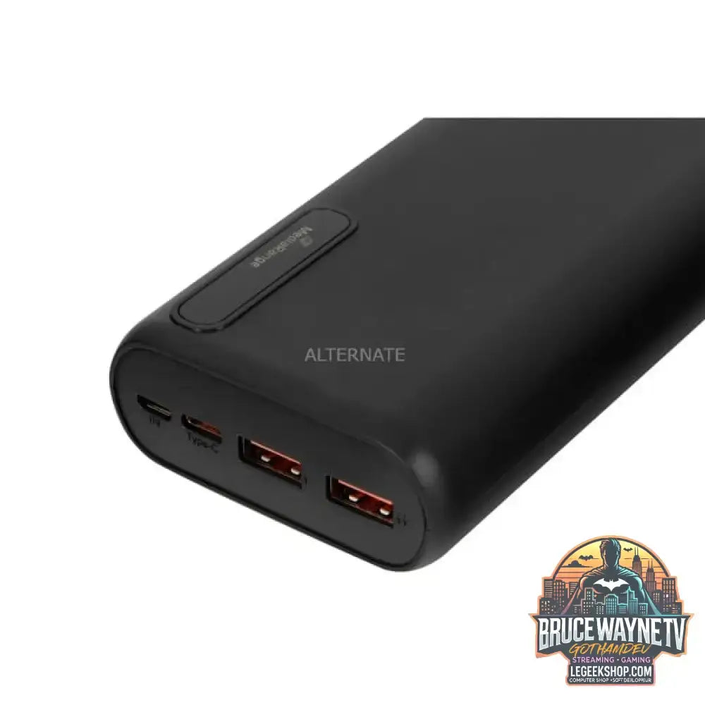 MediaRange Powerbank MR756, 20.000 mAh schwarz, Power Delivery 3.0, Quick Charge - Stromquelle: USB-C, Micro-USB - vue 3