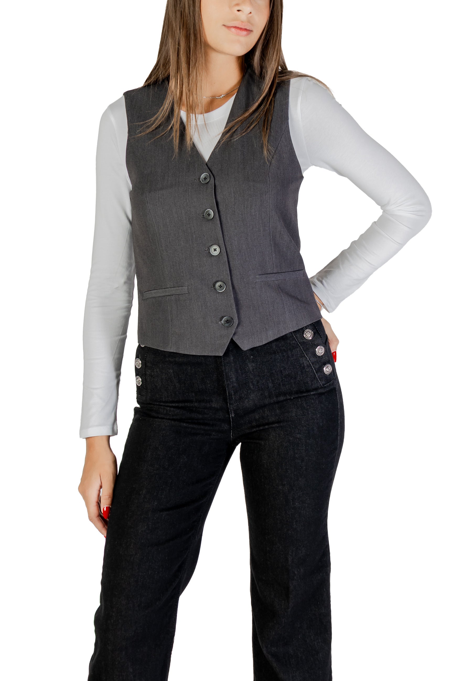 Only Vêtement femme Gilets — grey