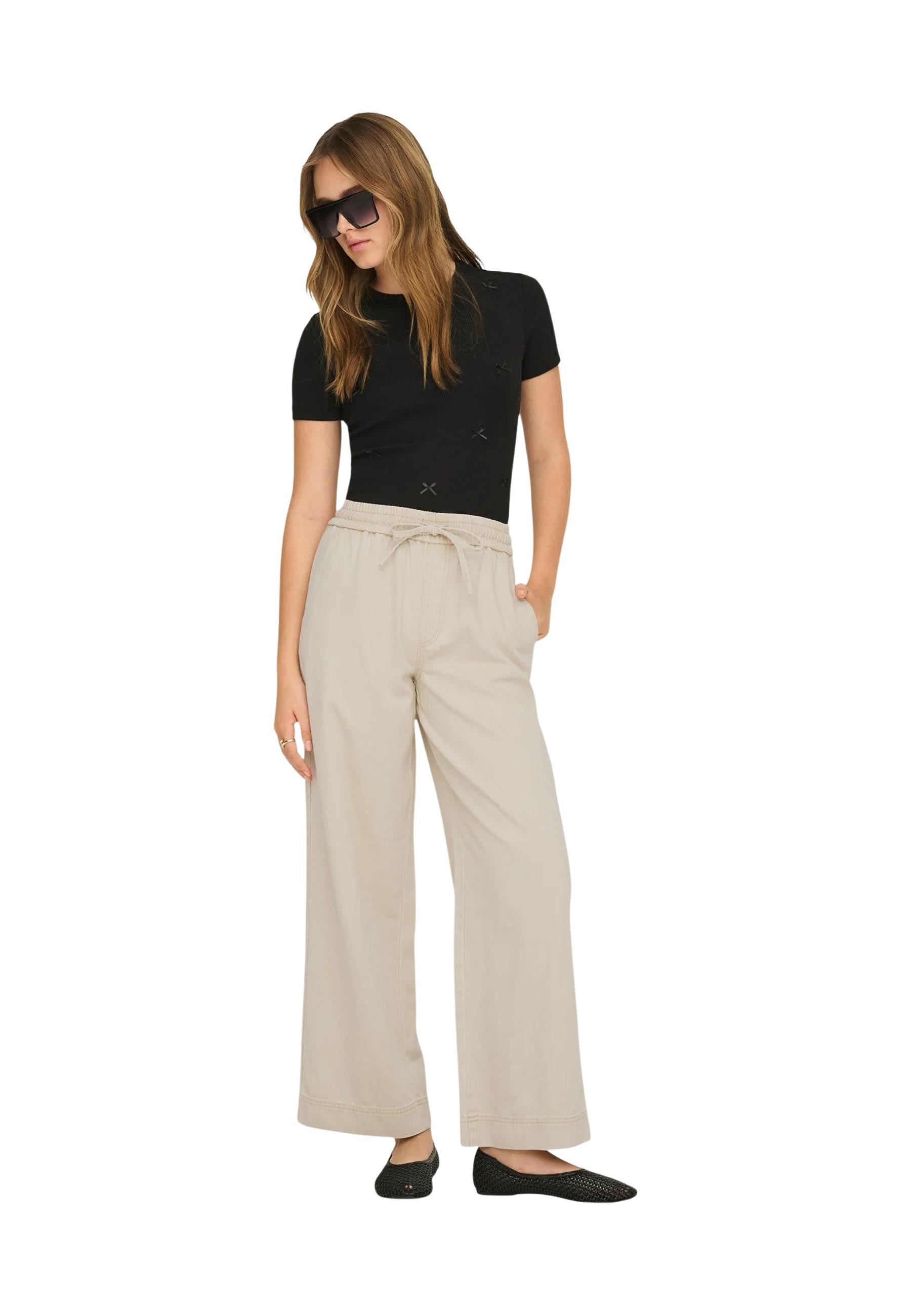 Only Pantalon femme Pantalons — beige