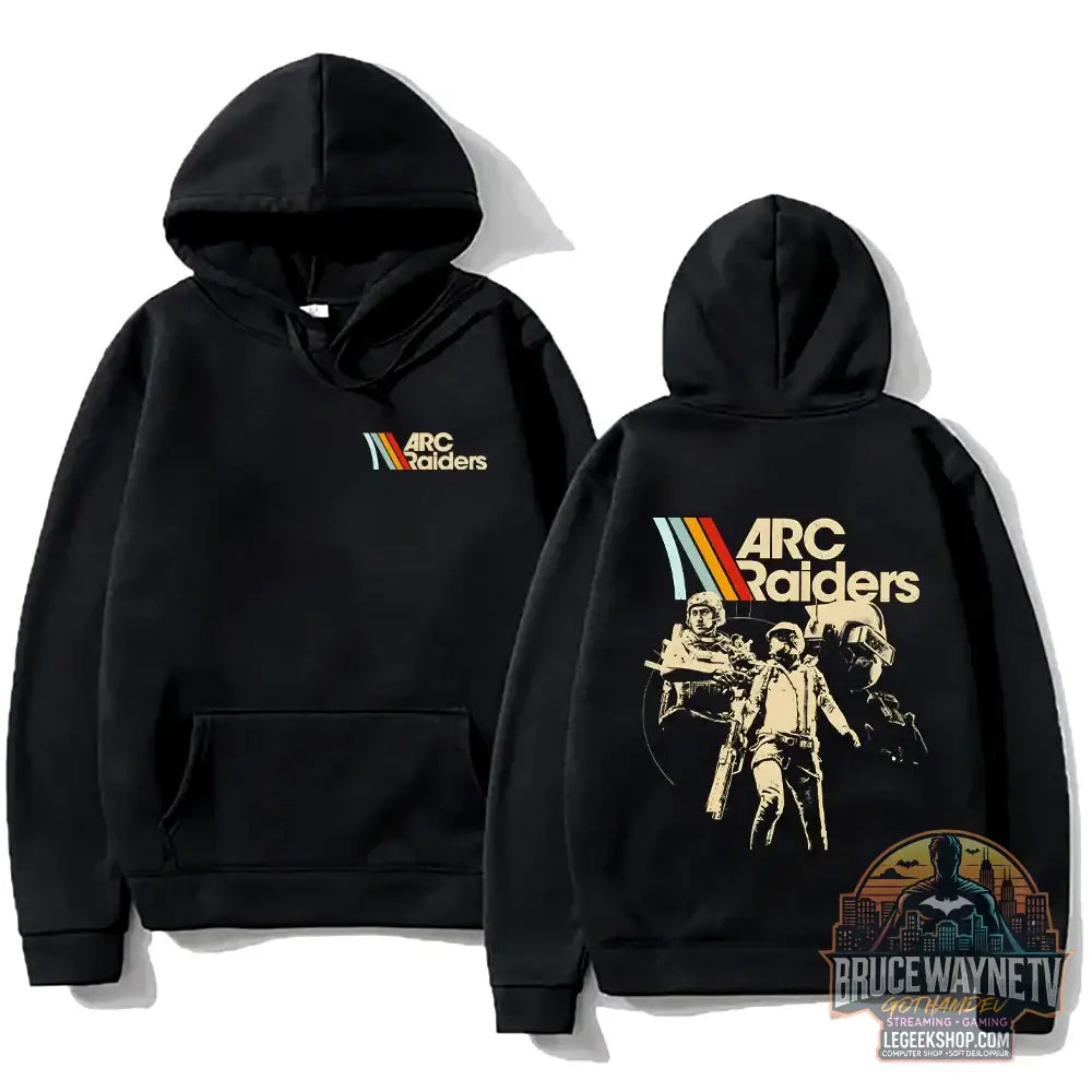 Sweat à Capuche Arc Raiders Vintage Chaud Unisexe 4 Saisons - noir / XXXL - Sweat à Capuche