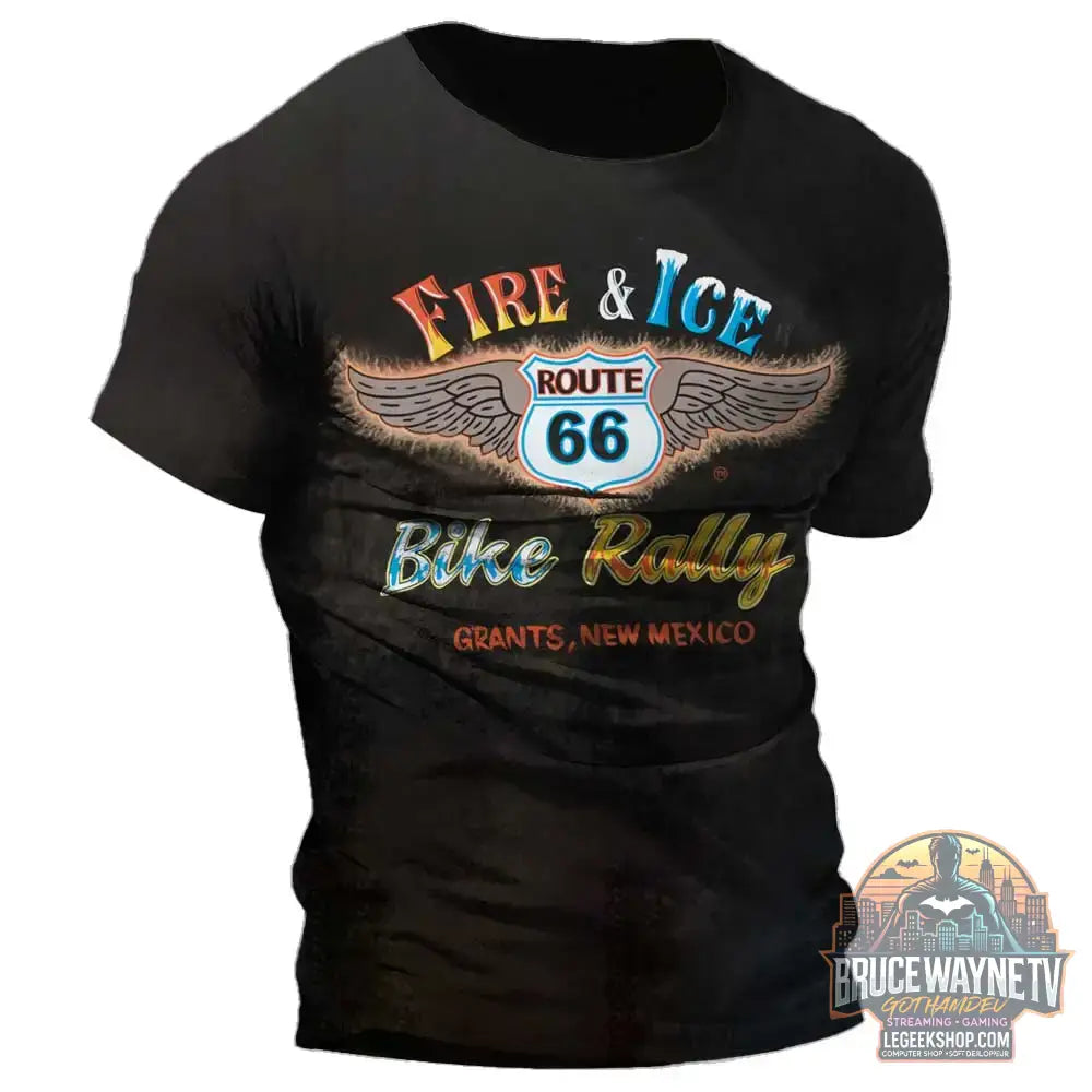 US Route 66 imprimé nouveau T-Shirt Vintage pour hommes taille européenne hauts Hip-Hop T-Shirt hommes vêtements