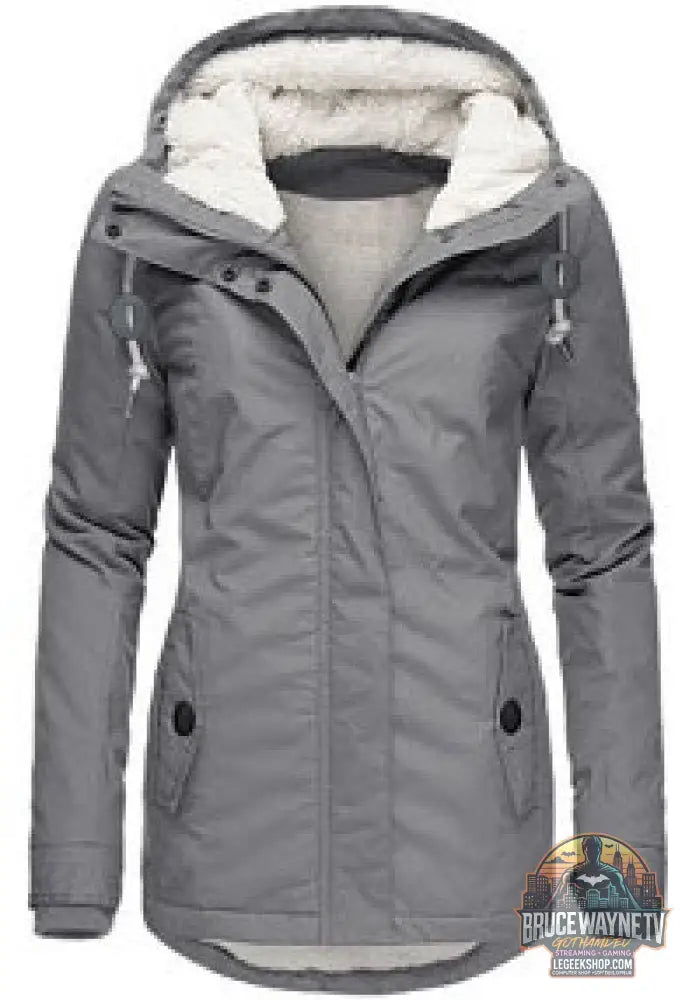 Veste Hiver Capuche Polaire Chaude Poches Zip Femme - Veste Femme