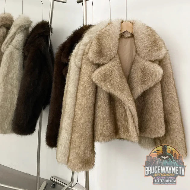 Guide d'achat : Manteau Court Femme Hiver Fausse Fourrure Col Costume Poches 3 Couleurs