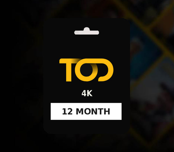 TOD TV 4K 12 Month Subscription Key QA