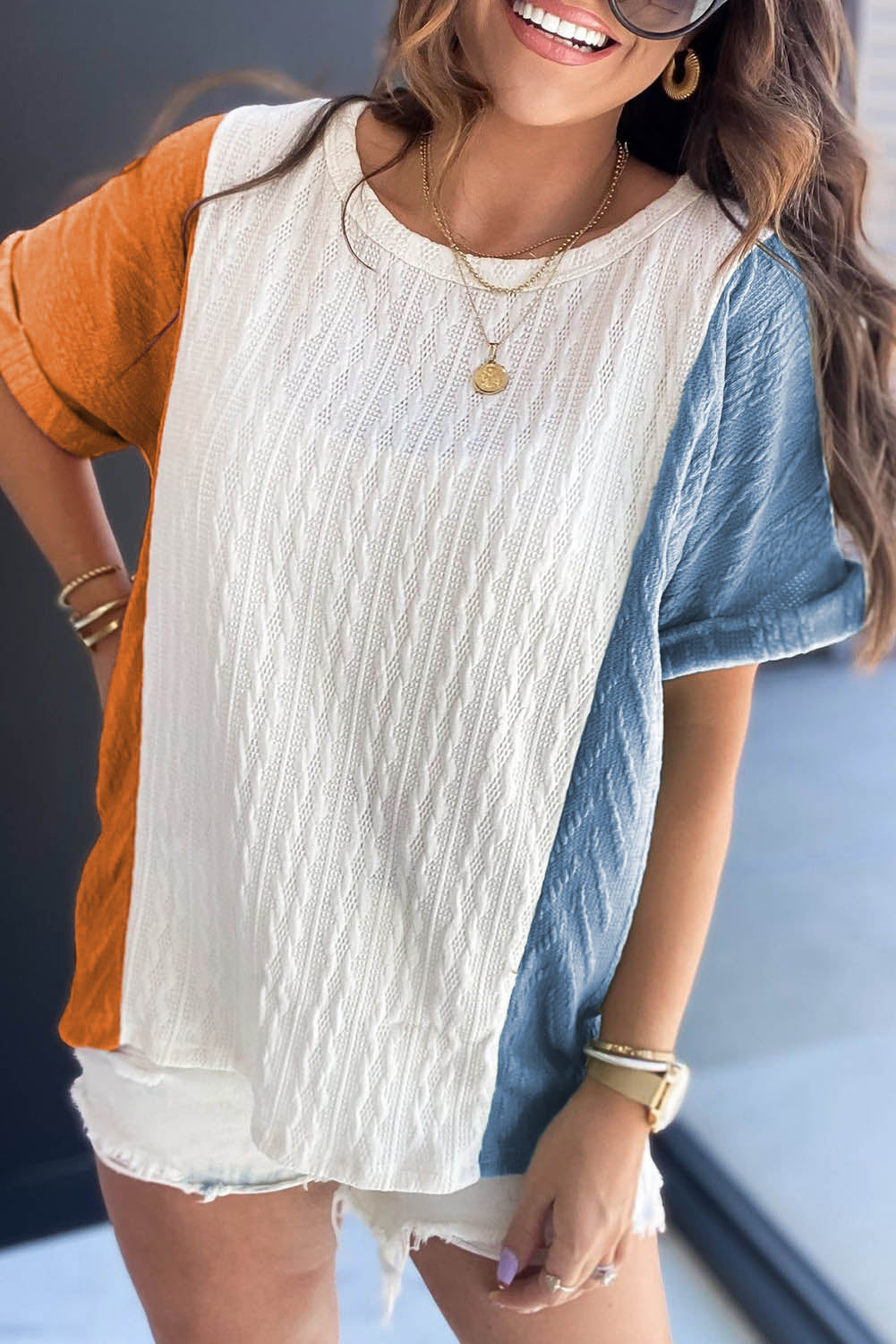 T-shirt femme colorblock