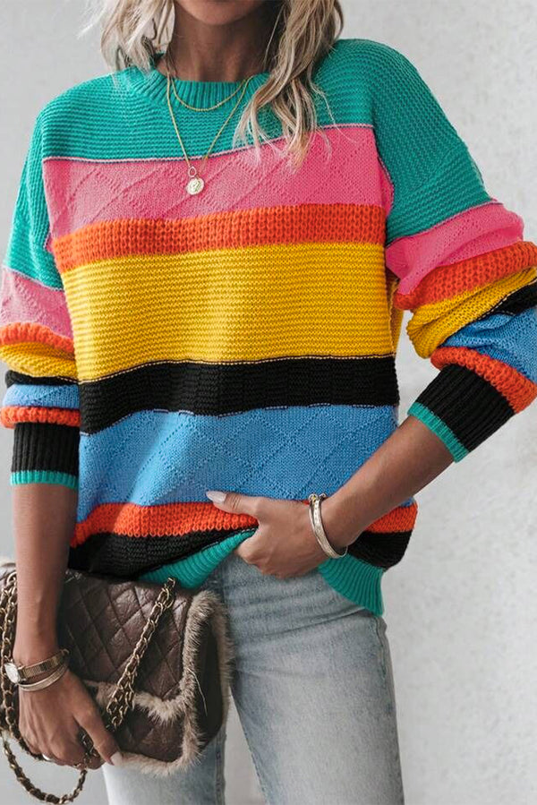Pull femme épaules tombantes, colorblock — jaune
