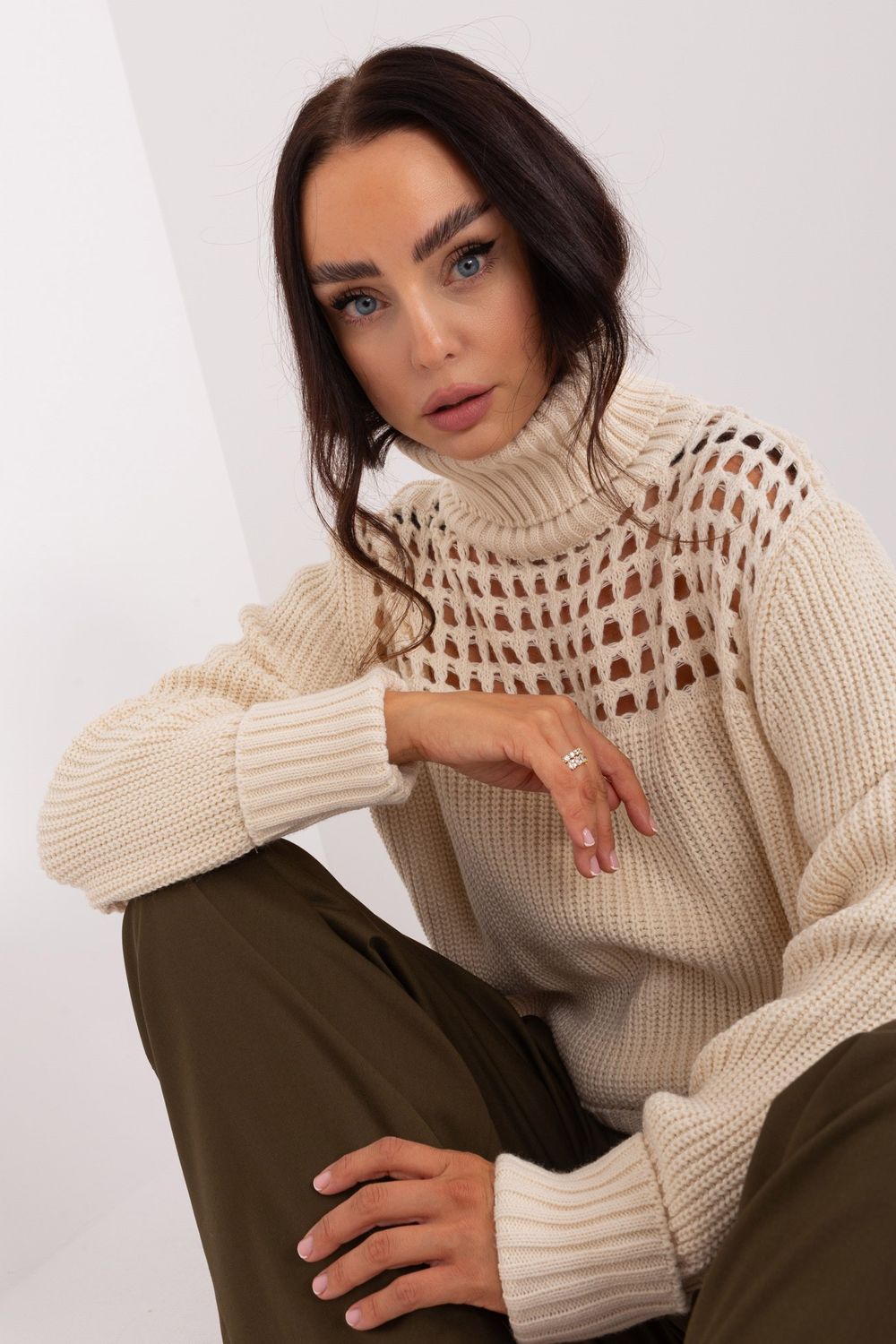 Pull femme Factory Price Col Roulé Col — beige