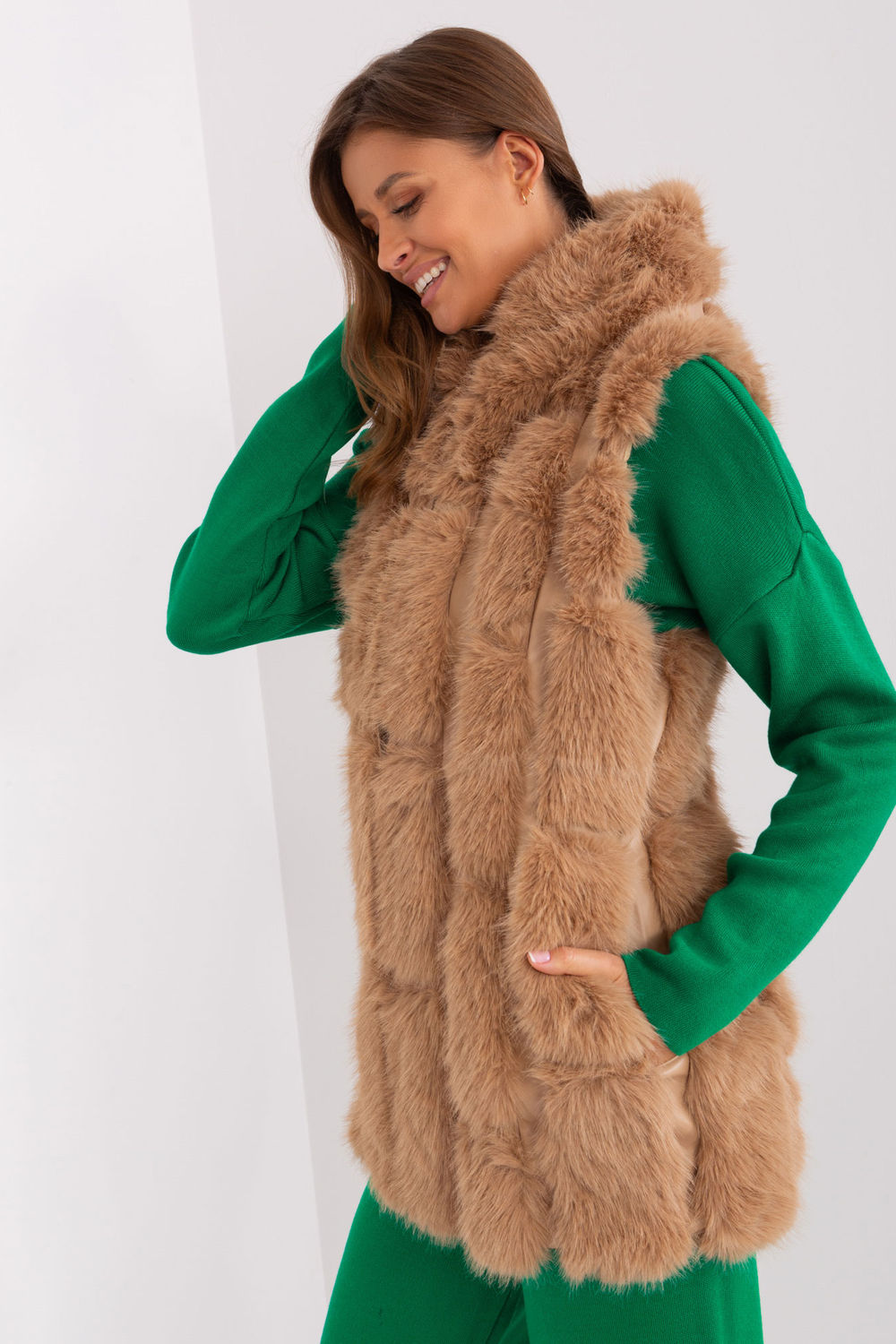 Gilet femme AT — brun