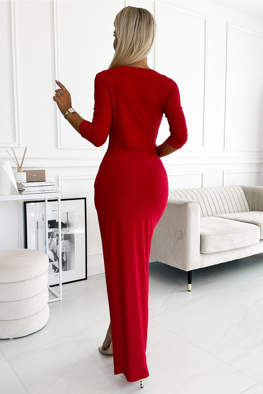 Robe femme Numoco Longue Longue — rouge