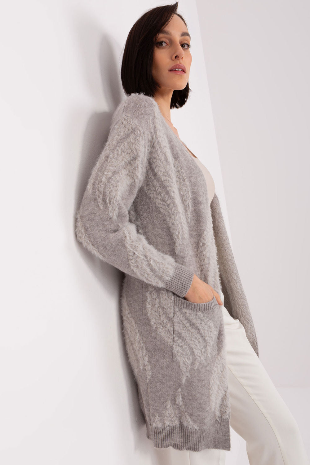 Cardigan femme AT — gris