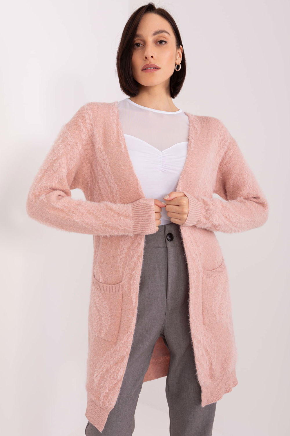 Cardigan femme AT — rosé