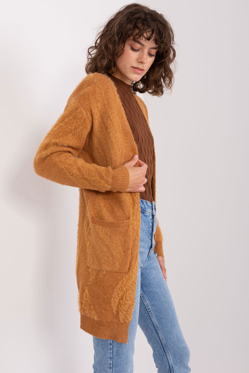 Cardigan femme AT — brun