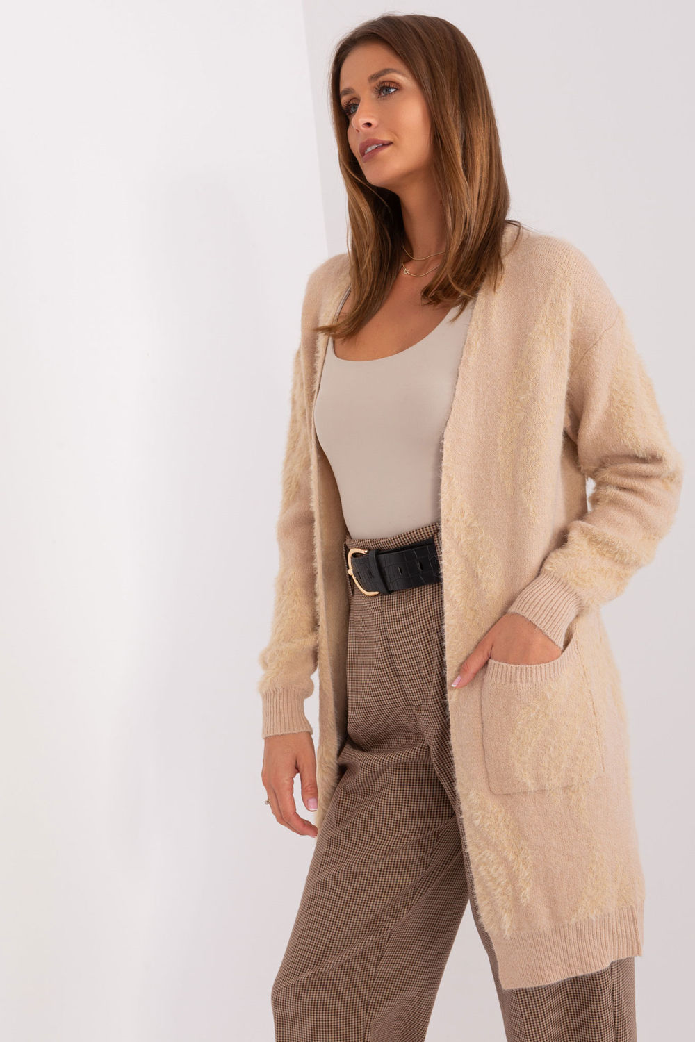 Cardigan femme AT — beige