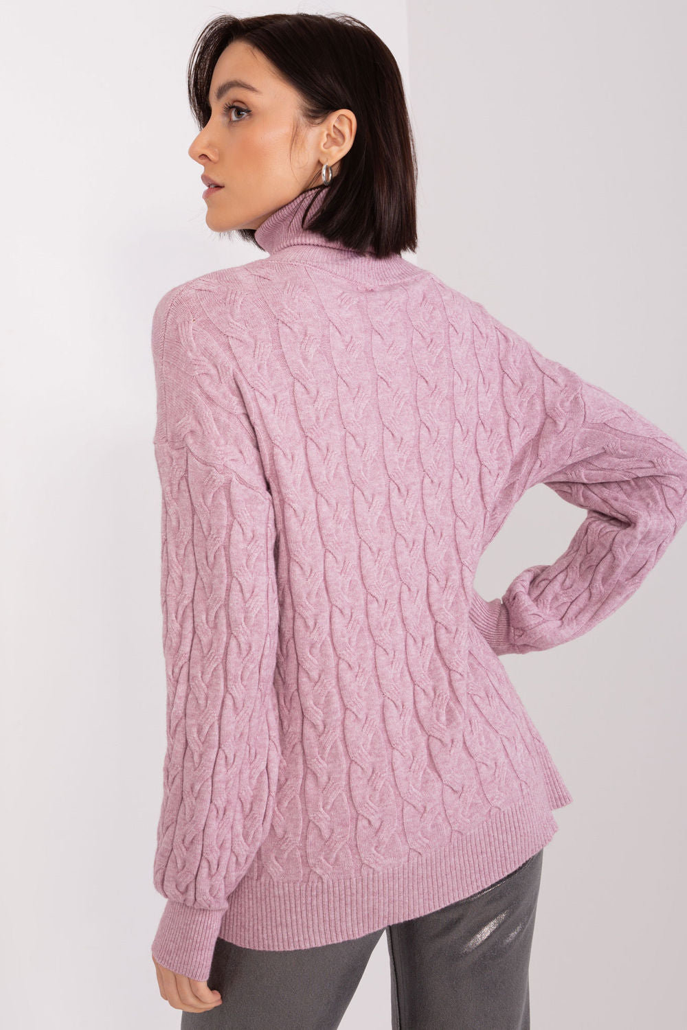 Pull femme AT Col Roulé Col — violet