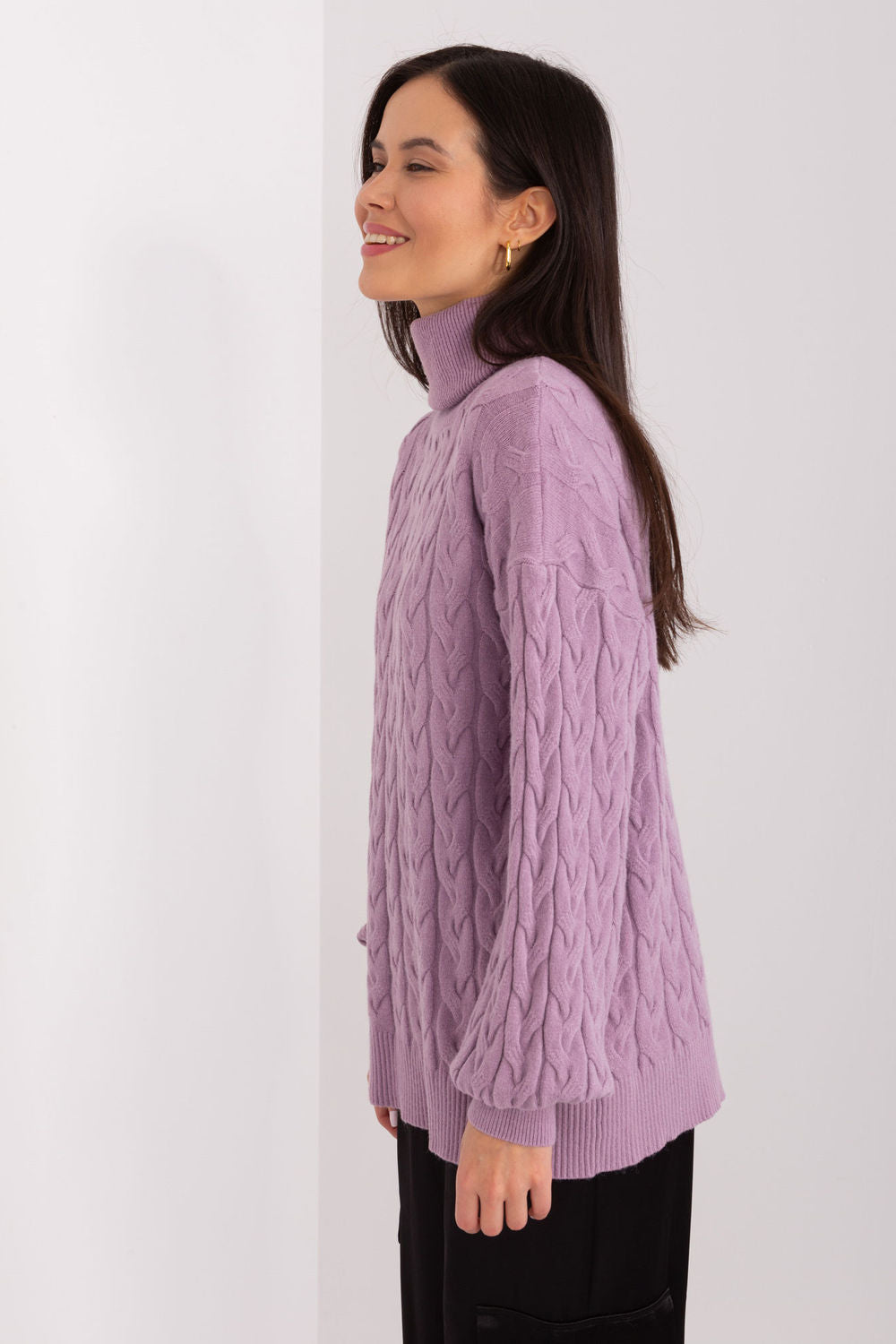 Pull femme AT Col Roulé Col — violet